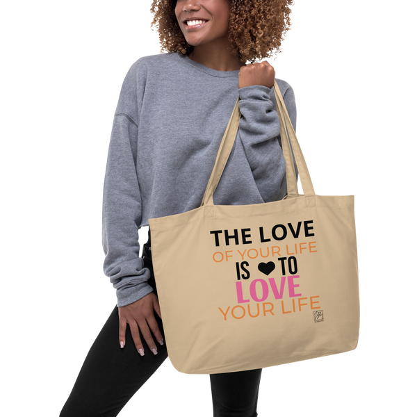 TBH LOVE OF MY LIFE LARGE ORGANIC COTTON TOTE